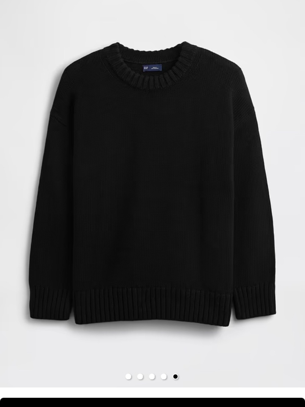 Black Ribbed Knit Sweater - Picture 3 of 7